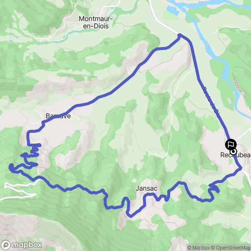 Recoubeau-Jansac : carte du parcours de randonnée - France