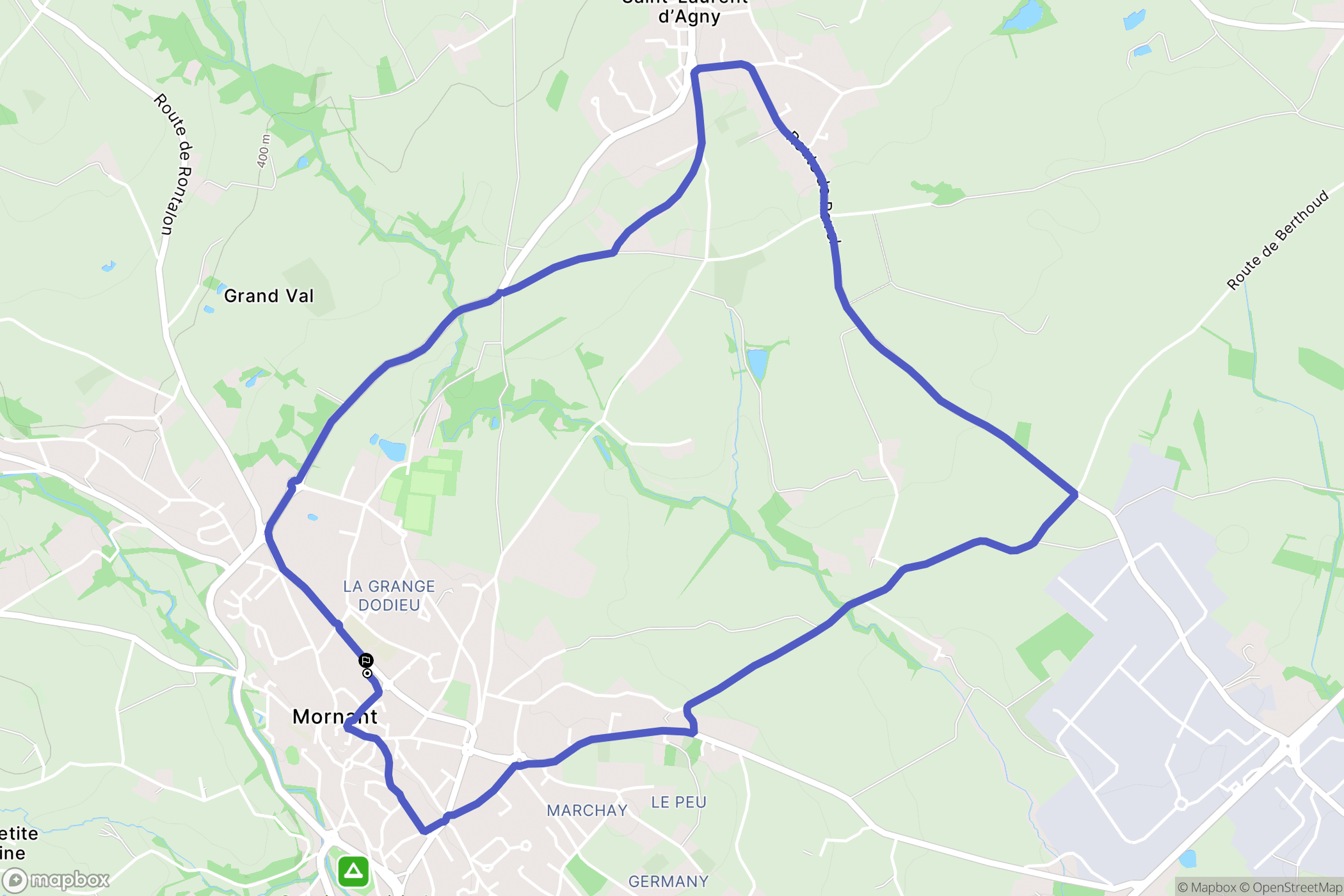 Mornant : carte du parcours de randonnée - France