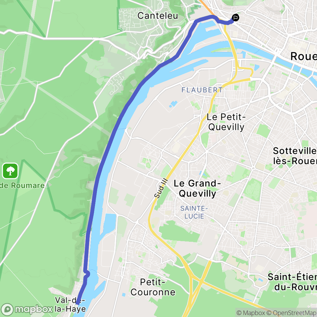 Rouen : carte du parcours de randonnée - France