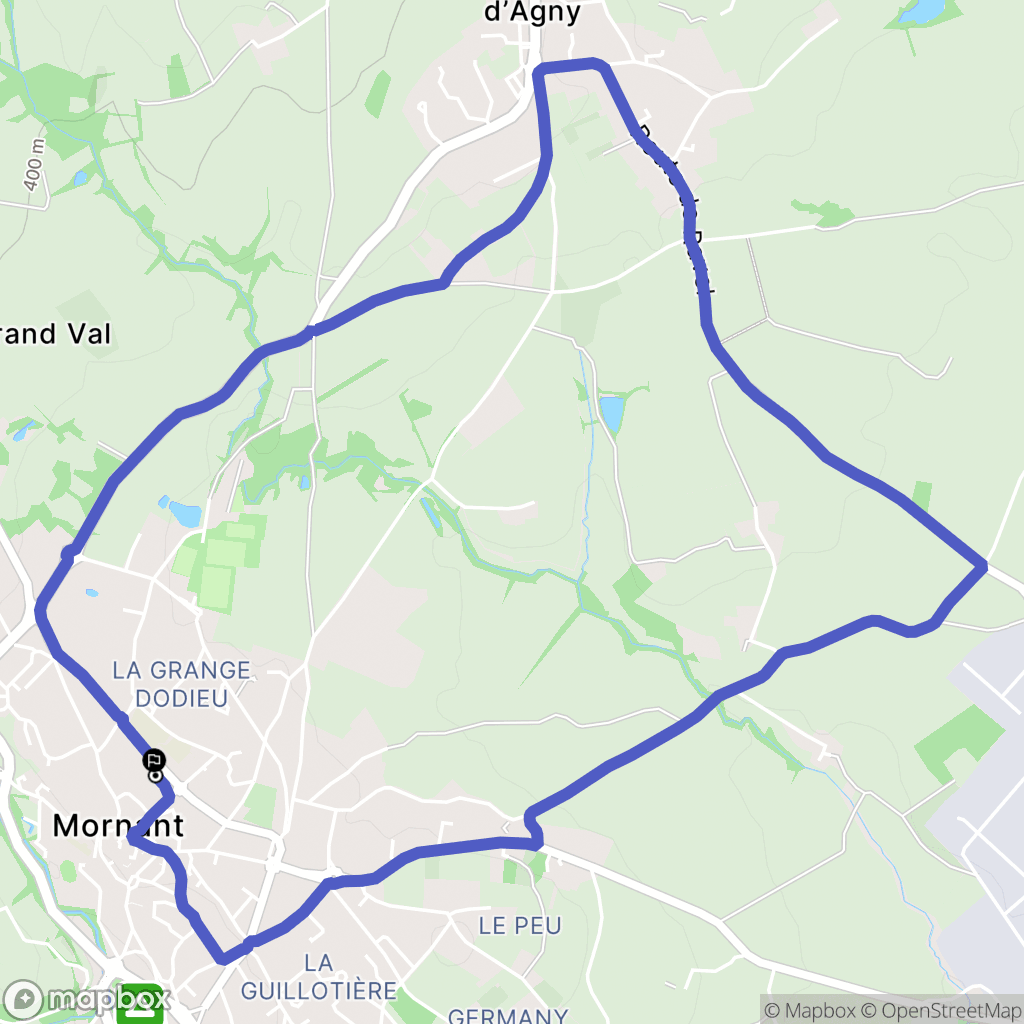 Mornant : carte du parcours de randonnée - France