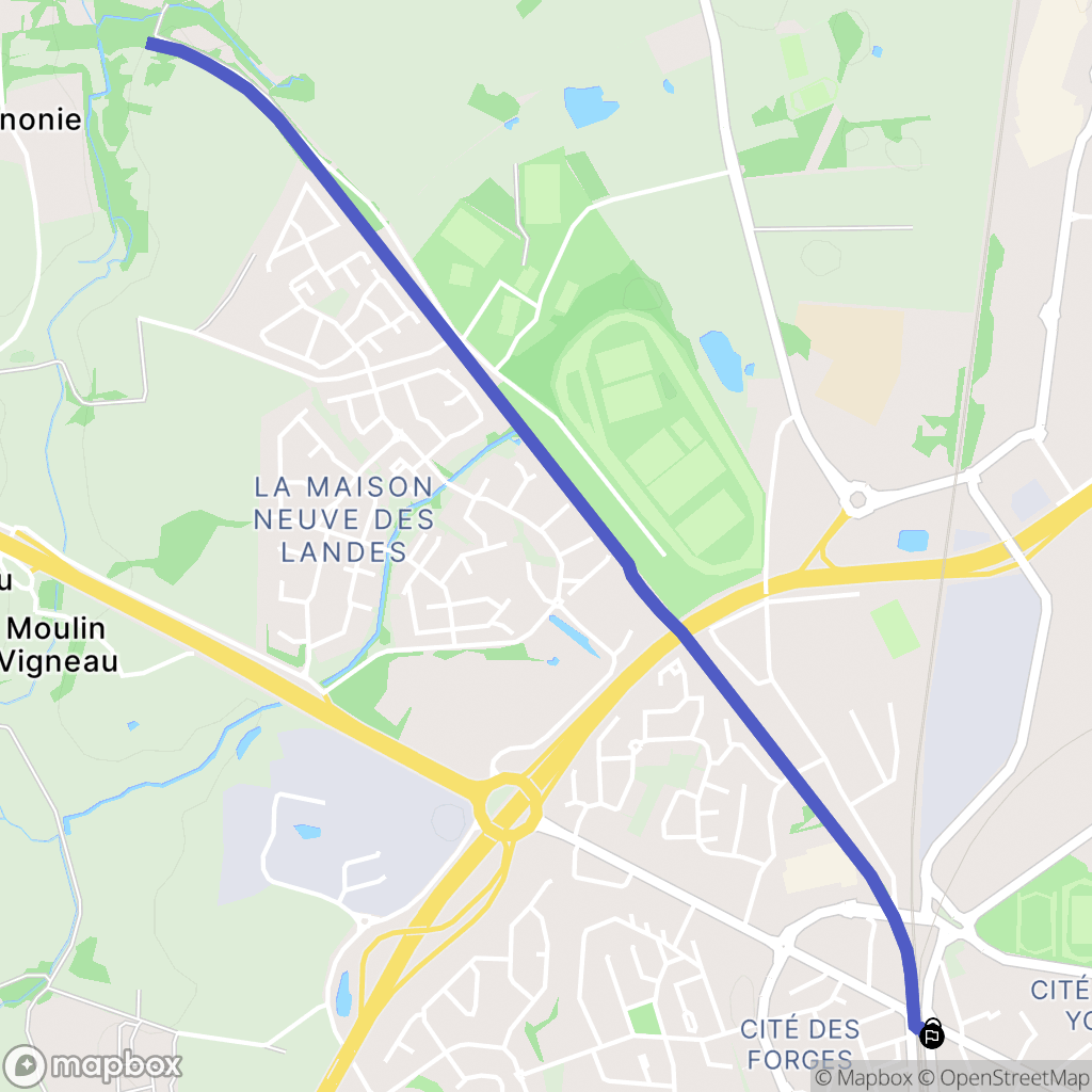 La Roche-sur-Yon : carte du parcours de randonnée - France