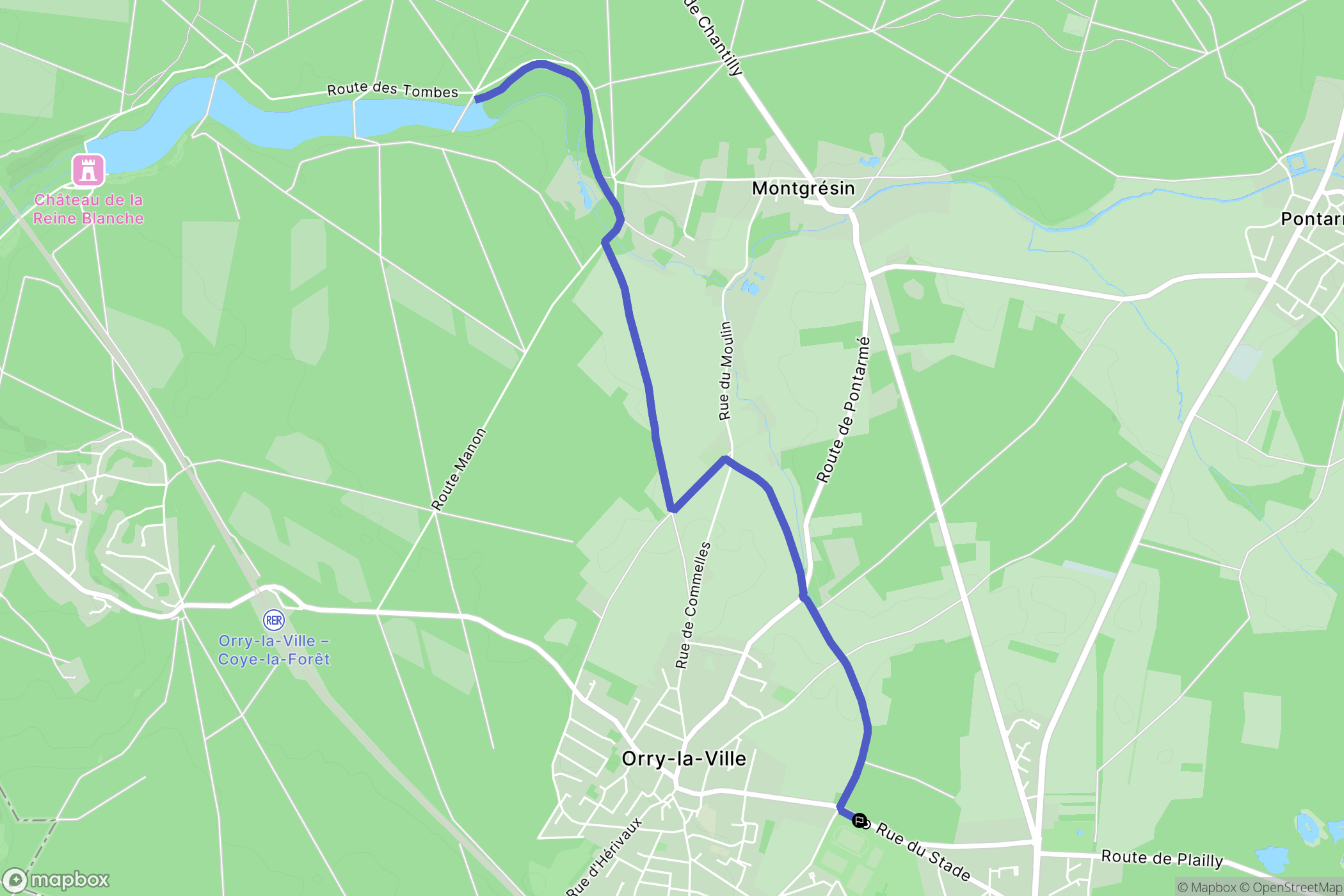 Orry-la-ville : carte du parcours de randonnée - France