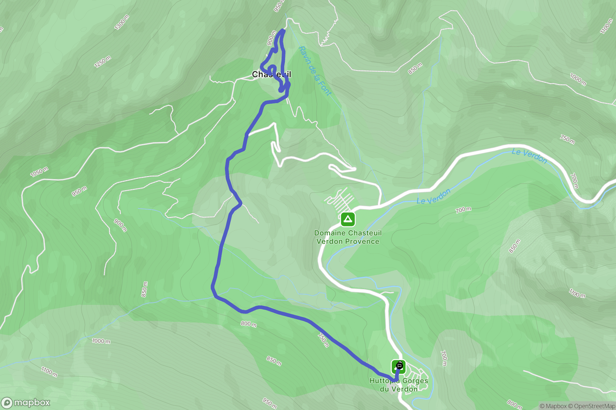 Castellane : carte du parcours de randonnée - France