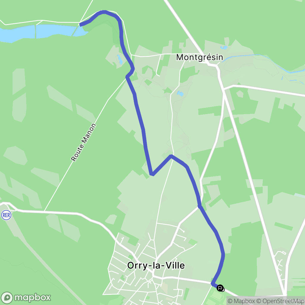 Orry-la-ville : carte du parcours de randonnée - France