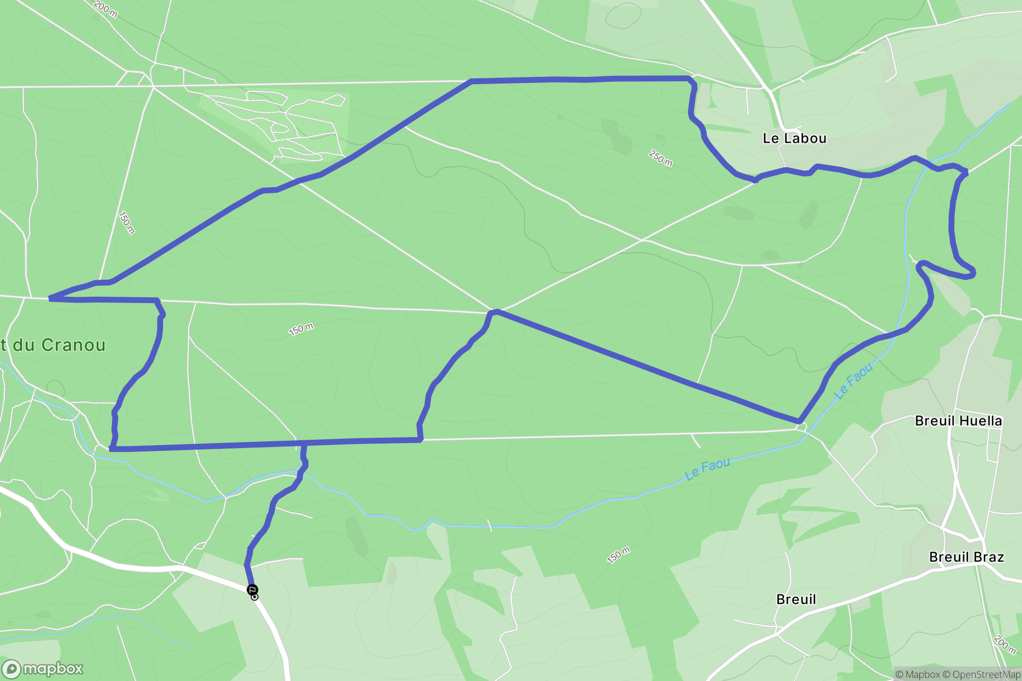 Pont-de-Buis-lès-Quimerch : carte du parcours de randonnée - France