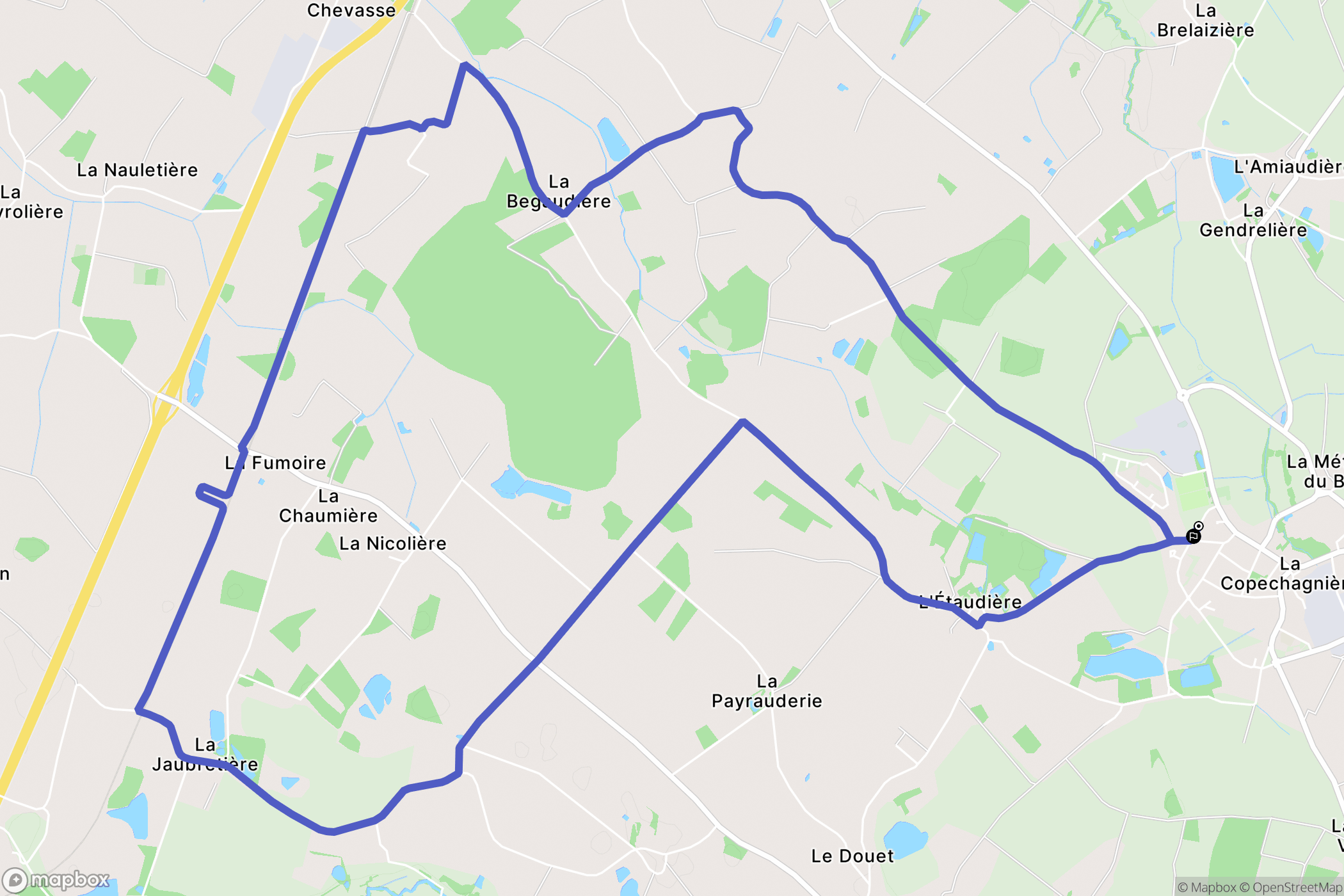 La Copechagnière : carte du parcours de randonnée - France