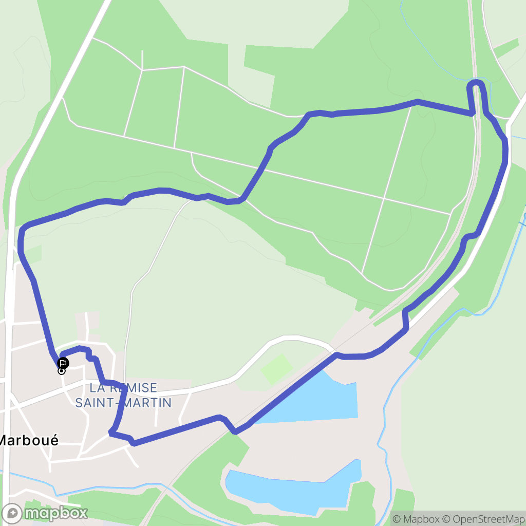 Marboué : carte du parcours de randonnée - France
