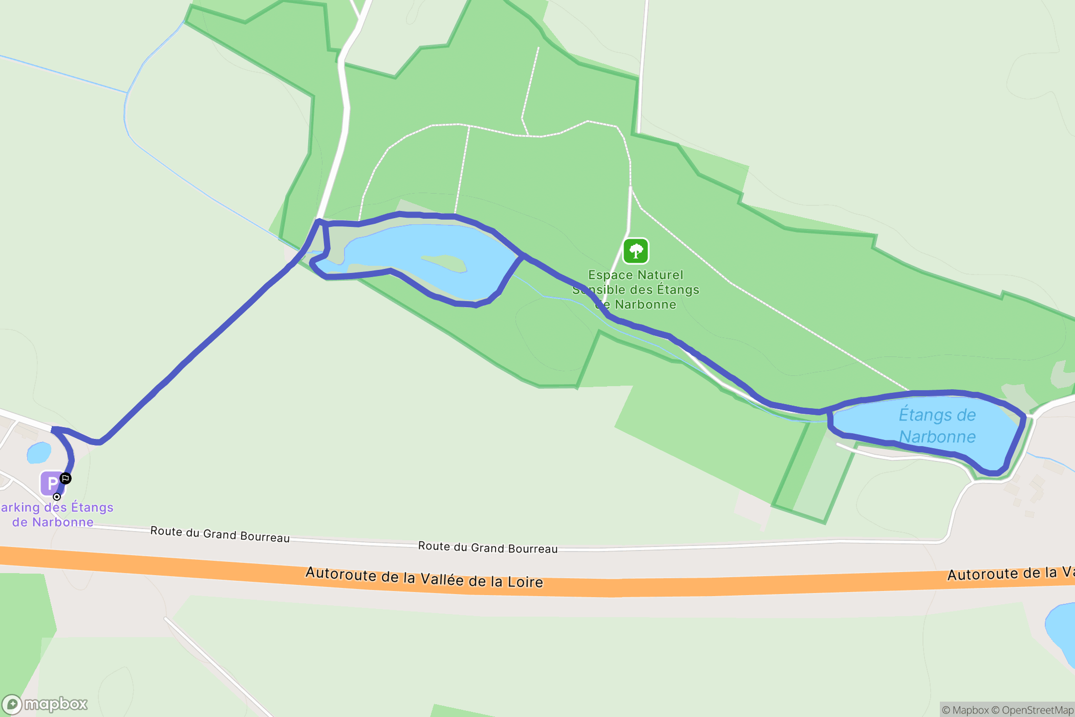 Tours : carte du parcours de randonnée - France