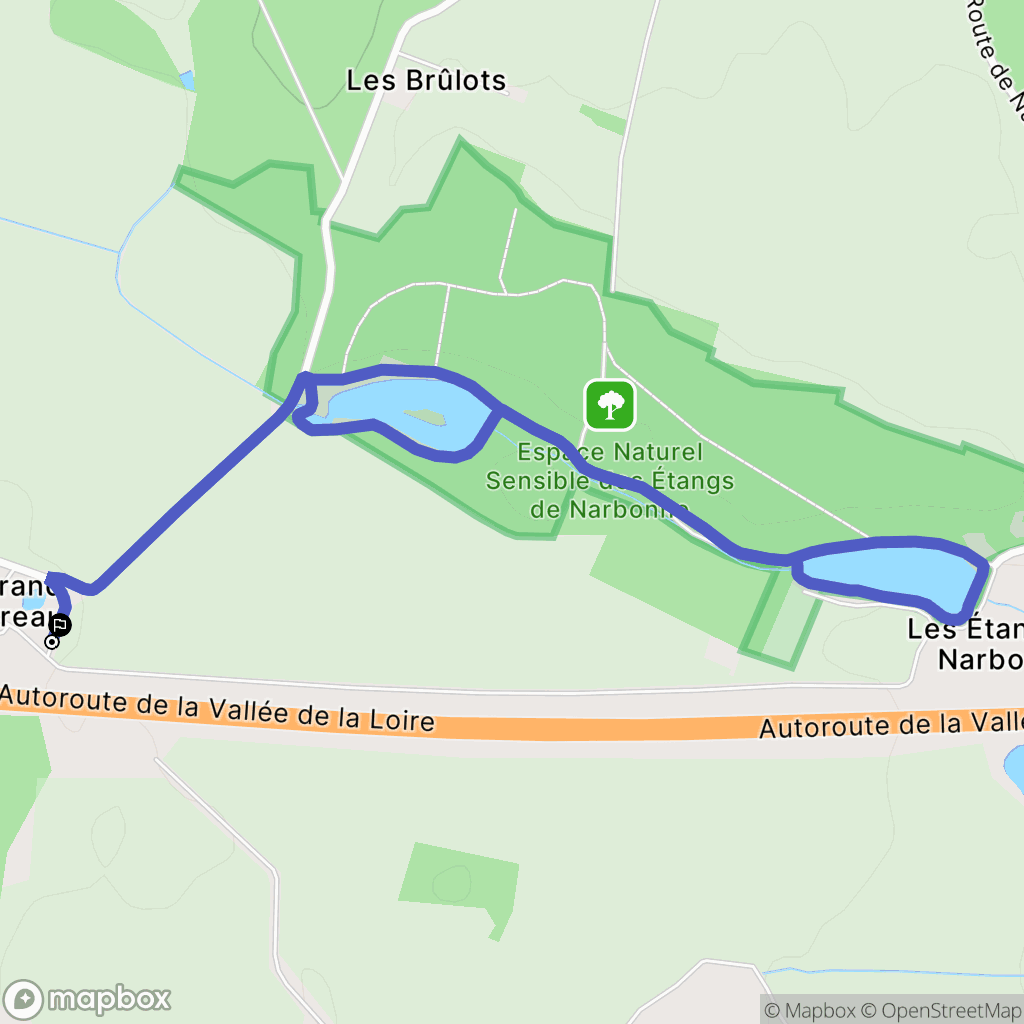 Tours : carte du parcours de randonnée - France
