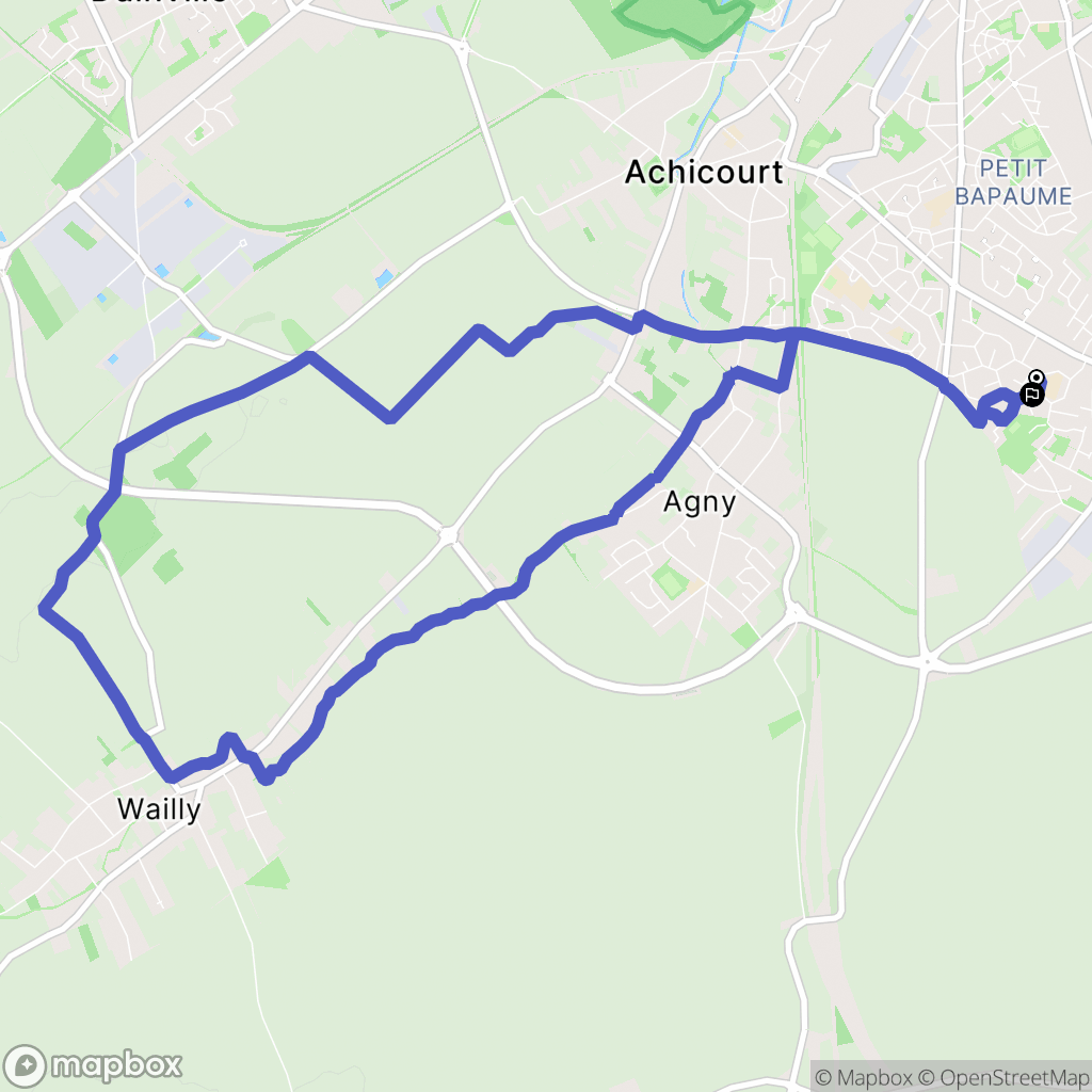 Beaurains : carte du parcours de randonnée - France