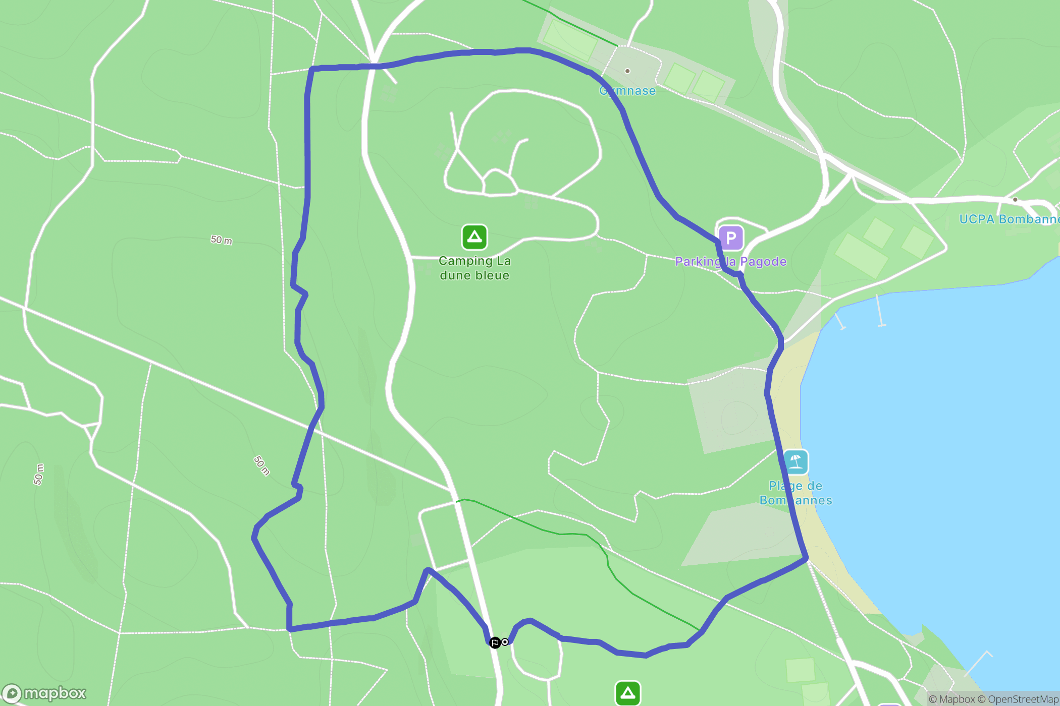 Carcans : carte du parcours de randonnée - France