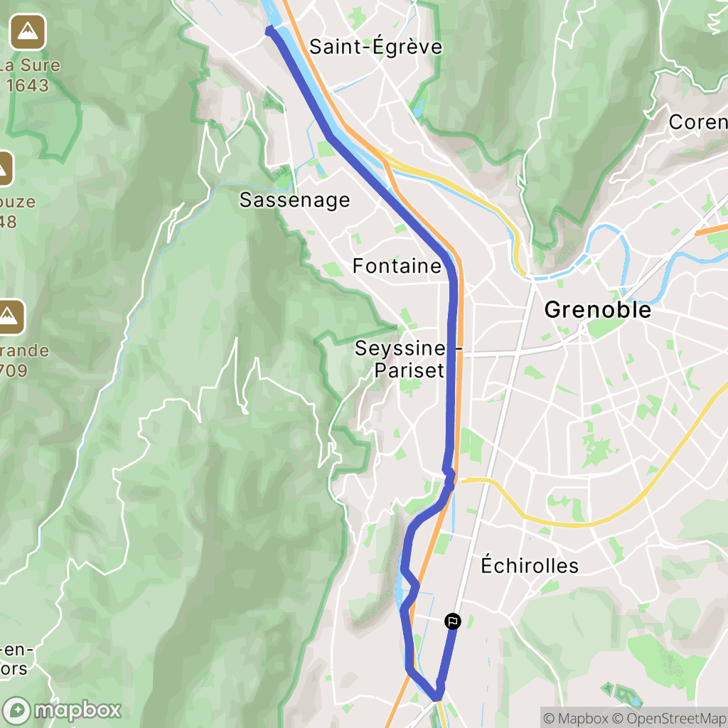 Le Pont-de-Claix : carte du parcours de randonnée - France