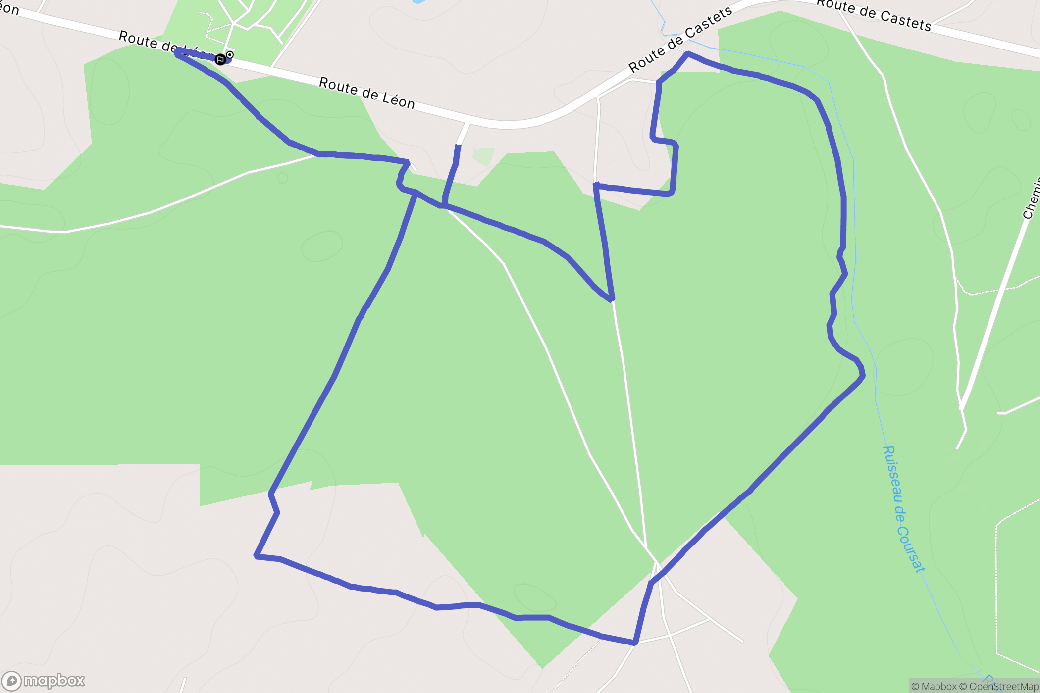 Saint-Michel-Escalus : carte du parcours de randonnée - France