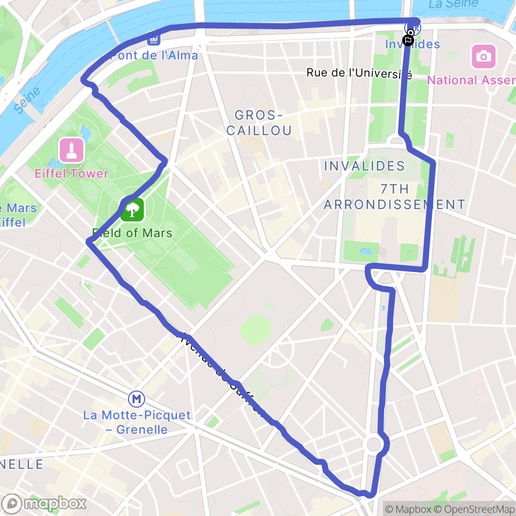 Paris : carte du parcours de randonnée - France