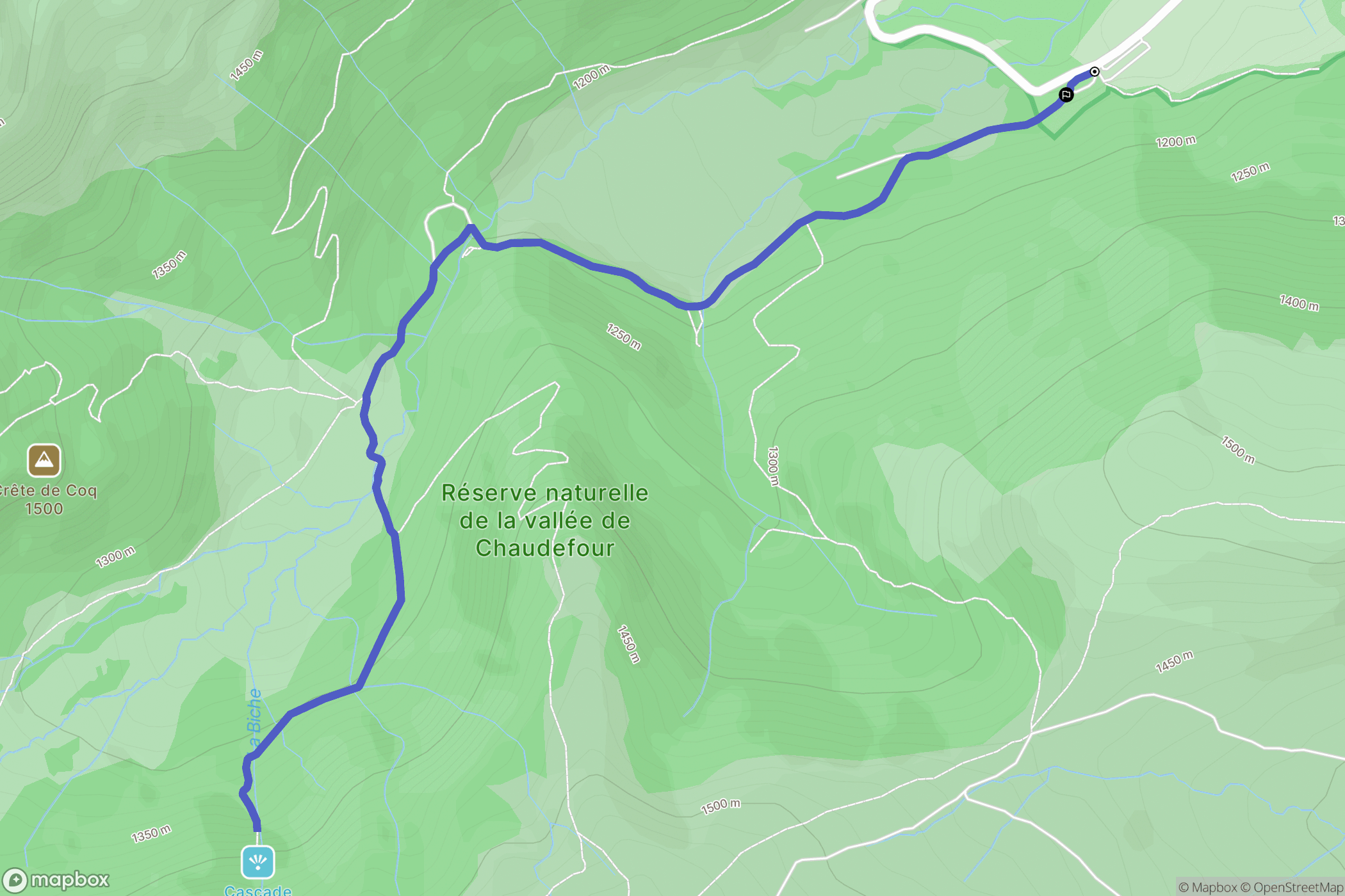 Chambon-sur-Lac : carte du parcours de randonnée - France