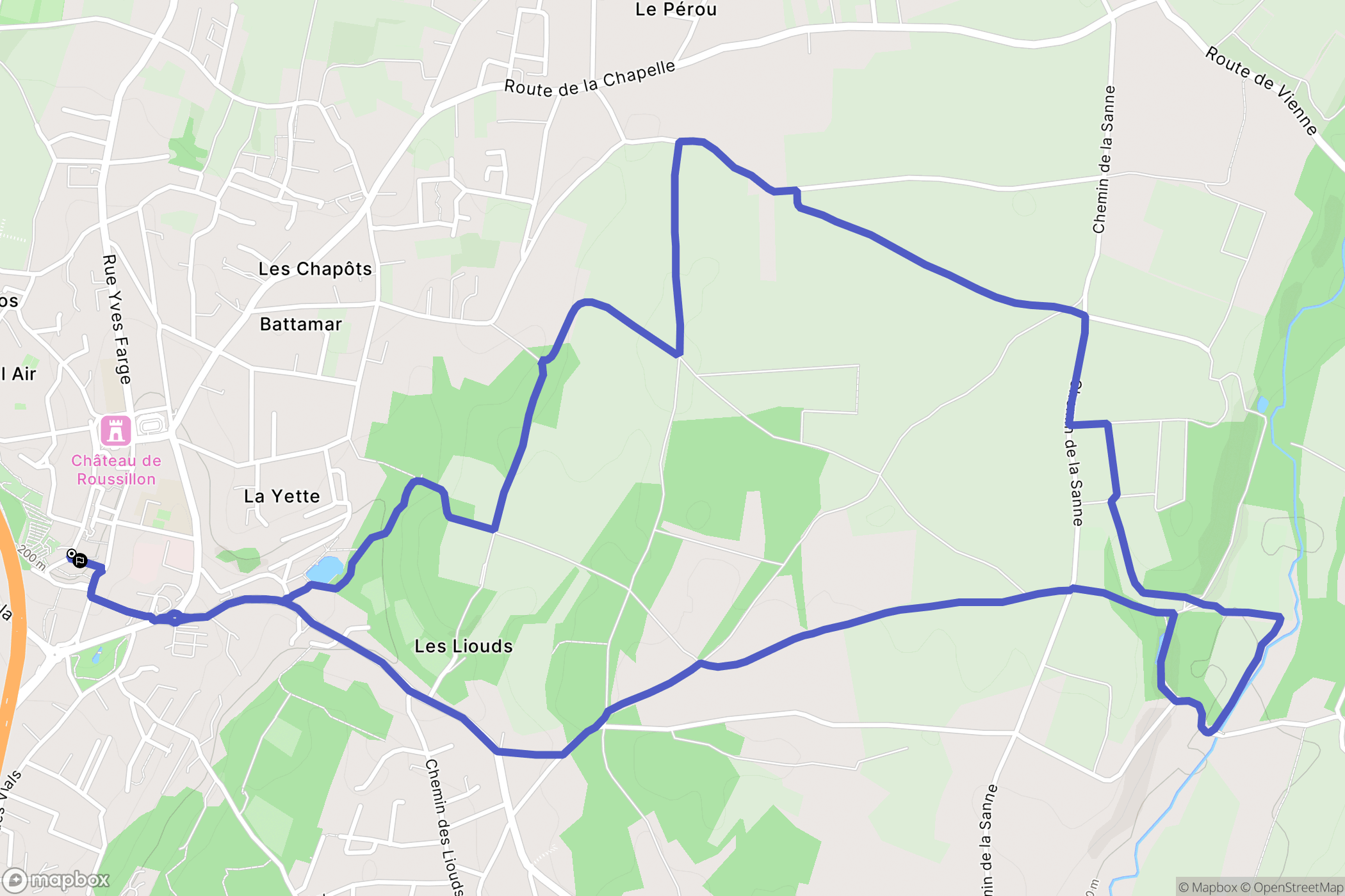 Roussillon : carte du parcours de randonnée - France