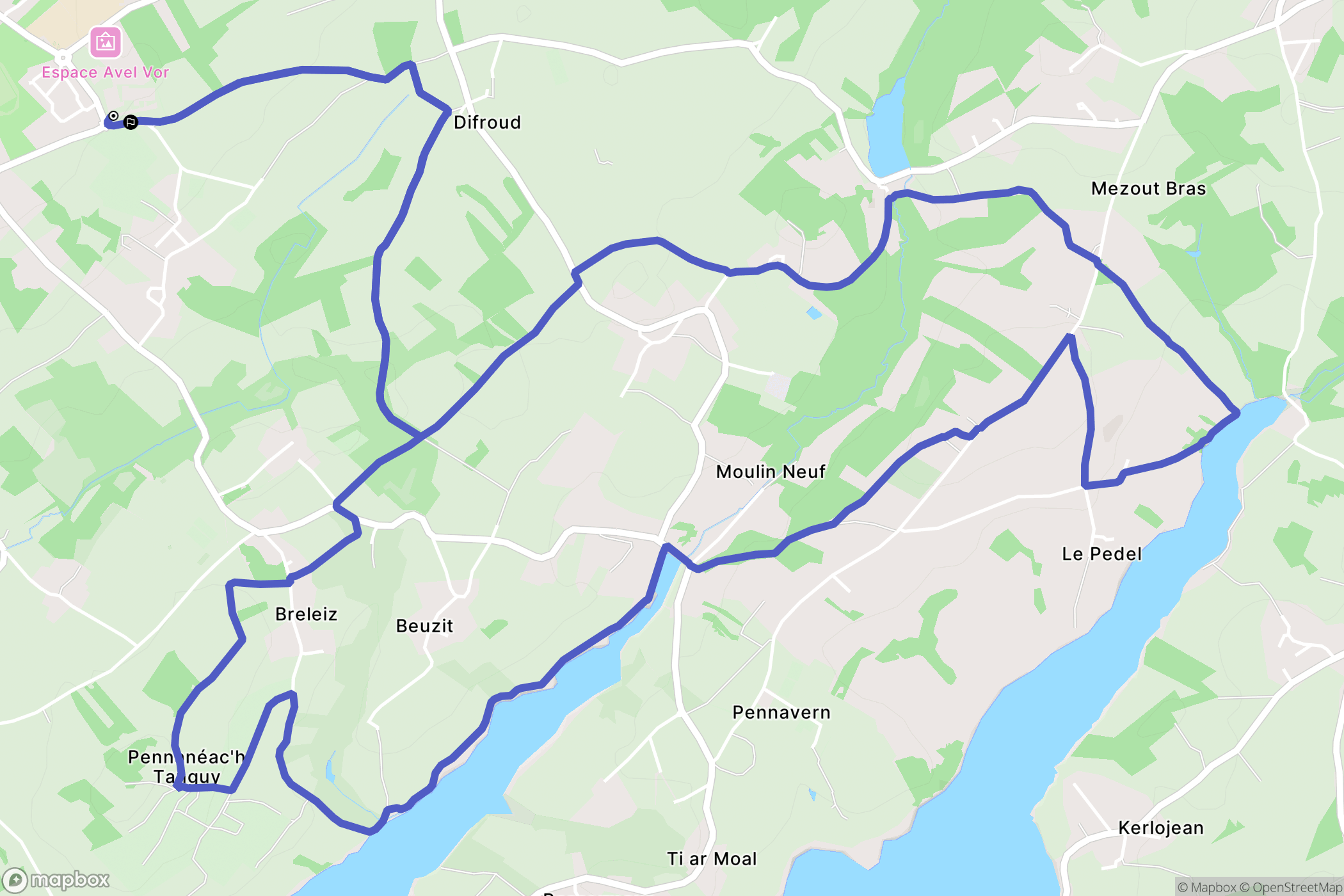 Plougastel-Daoulas : carte du parcours de randonnée - France