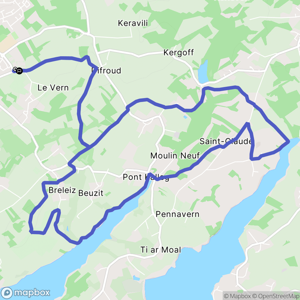 Plougastel-Daoulas : carte du parcours de randonnée - France
