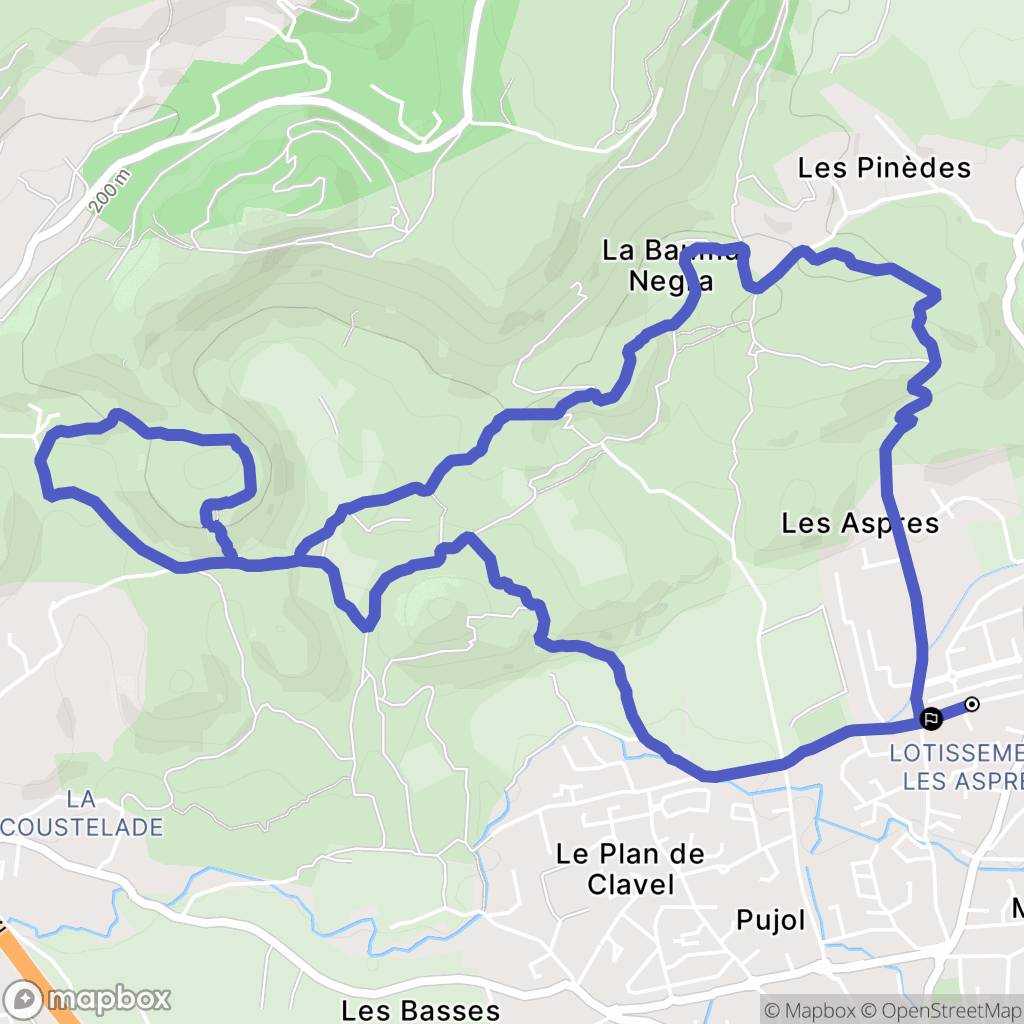 Pélissanne : carte du parcours de randonnée - France