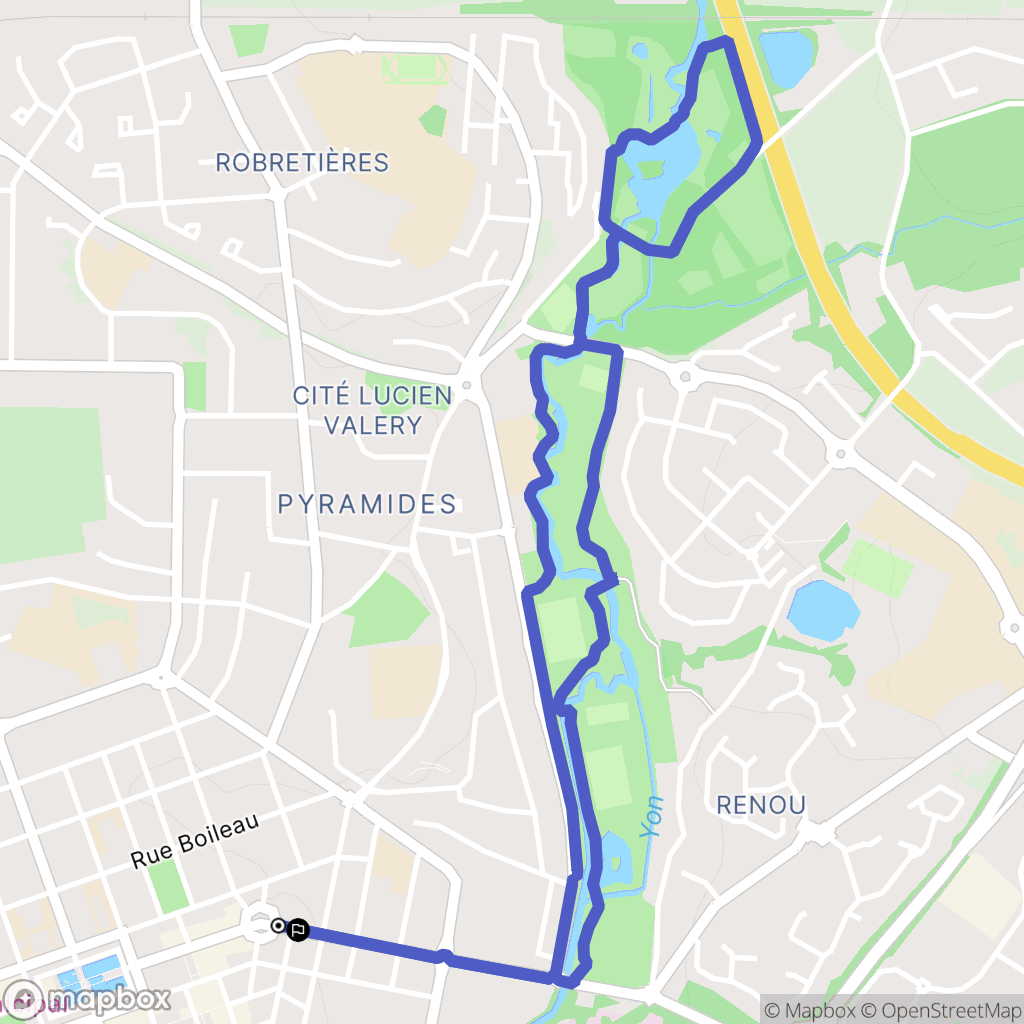 La Roche-sur-Yon : carte du parcours de randonnée - France