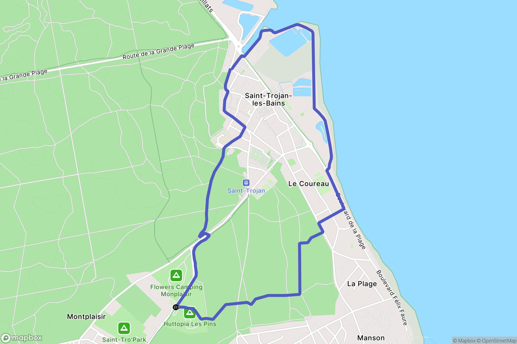 Saint-Trojan-les-Bains : carte du parcours de randonnée - France