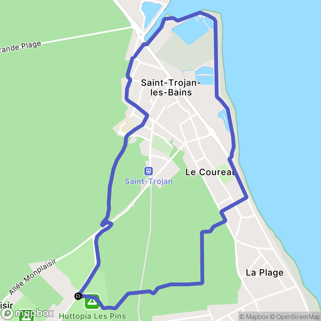 Saint-Trojan-les-Bains : carte du parcours de randonnée - France