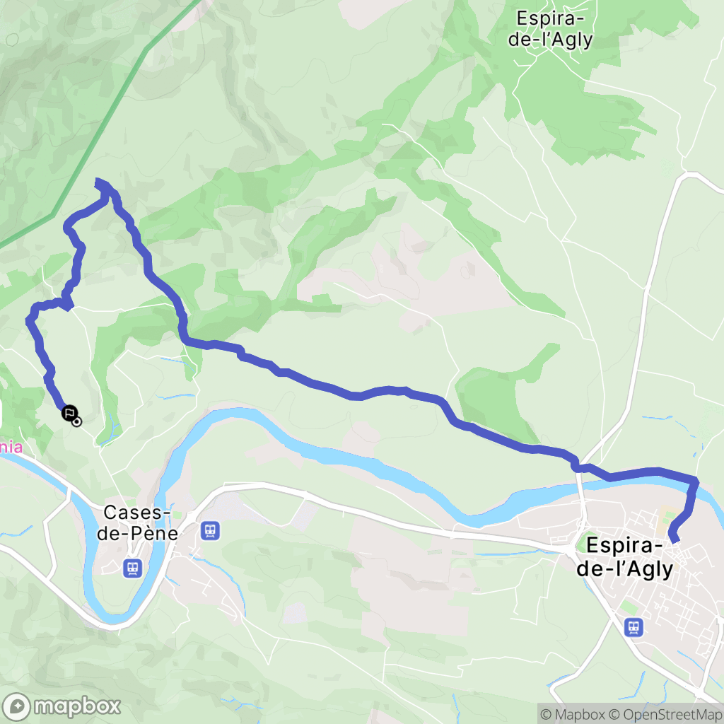Cases-de-Pène : carte du parcours de randonnée - France