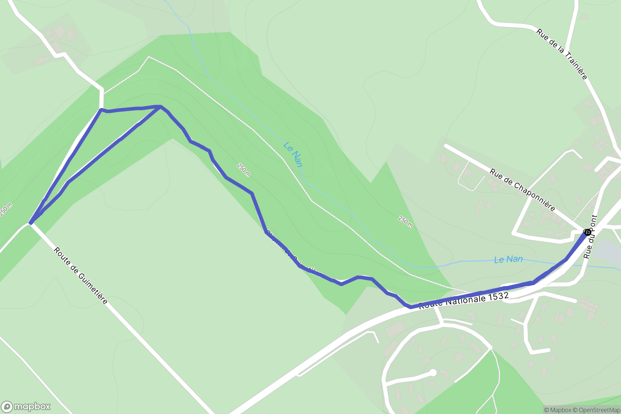 Cognin-les-Gorges : carte du parcours de randonnée - France