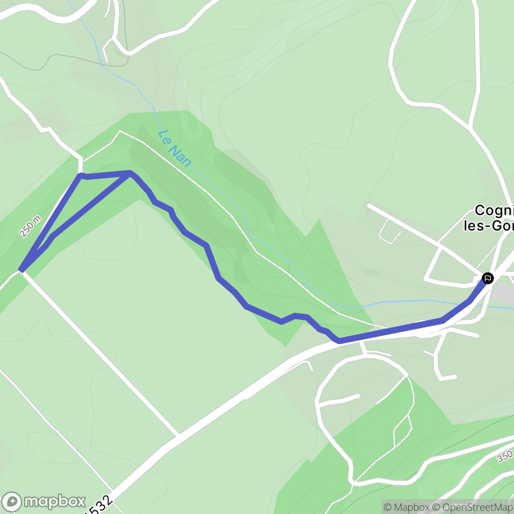 Cognin-les-Gorges : carte du parcours de randonnée - France