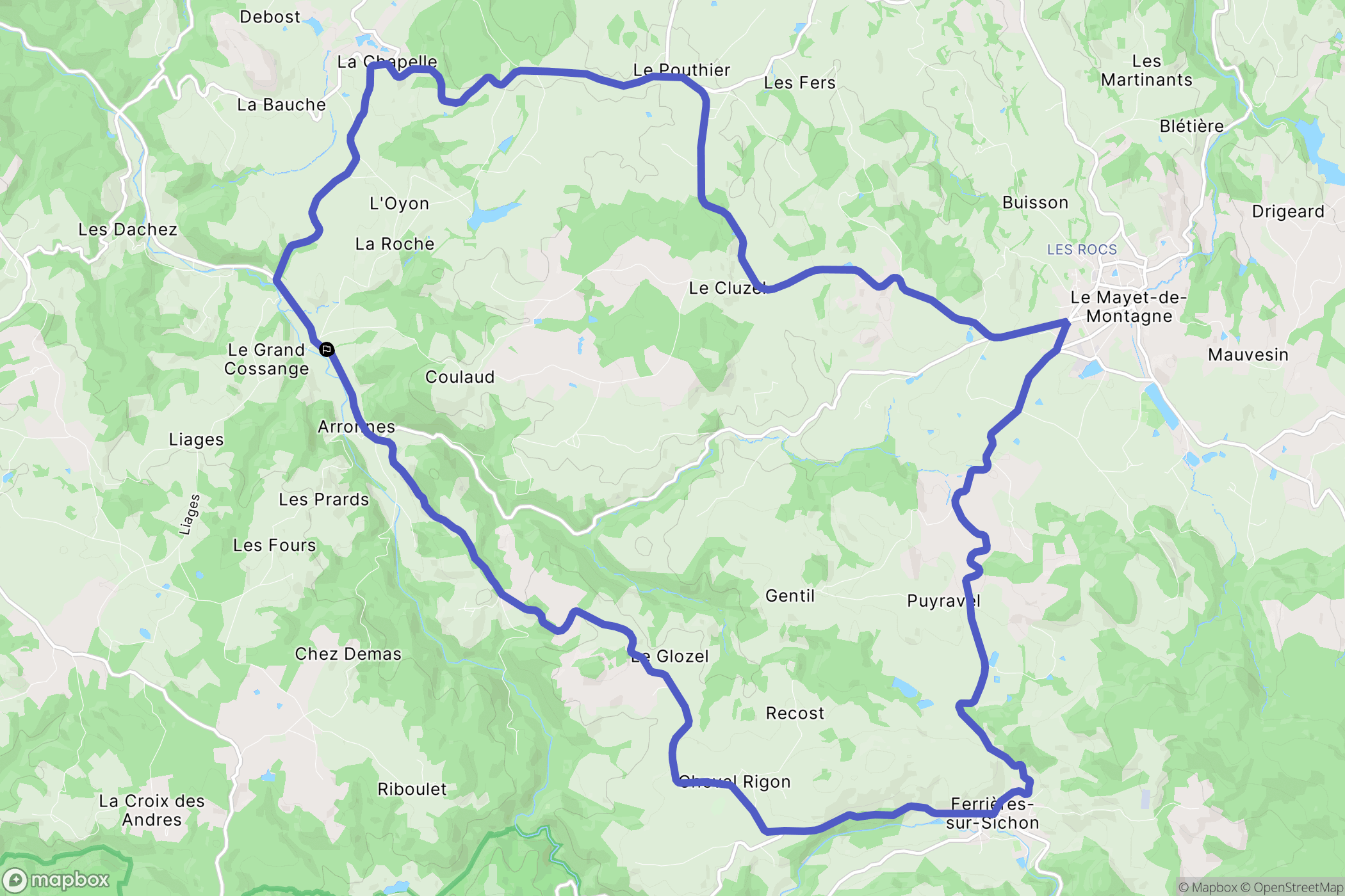 Arronnes : carte du parcours de randonnée - France