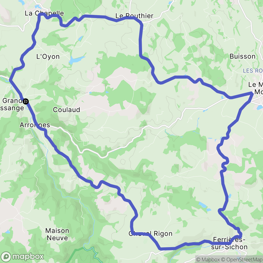 Arronnes : carte du parcours de randonnée - France