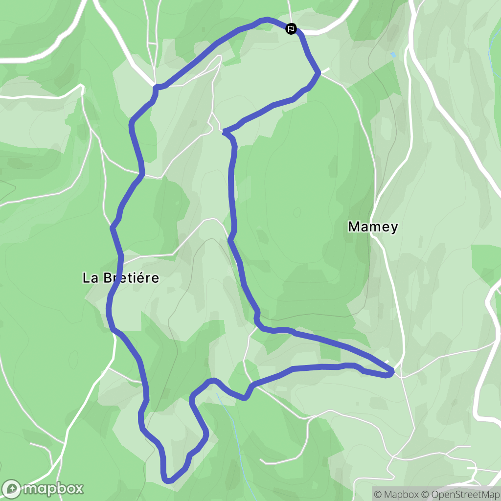 Colombier : carte du parcours de randonnée - France