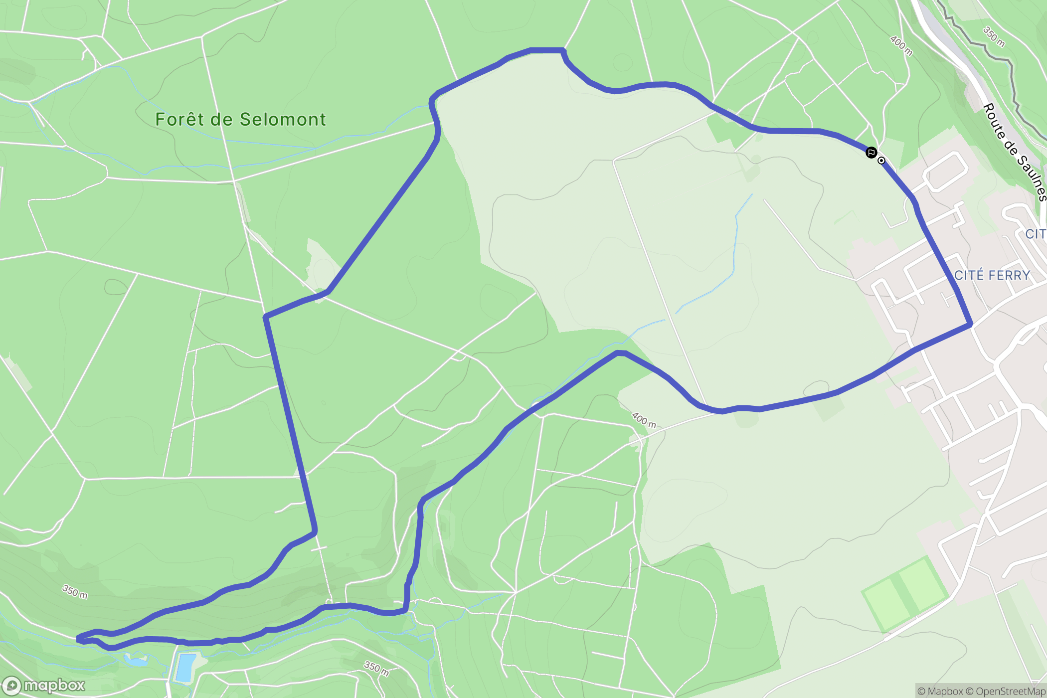 Hussigny-Godbrange : carte du parcours de randonnée - France