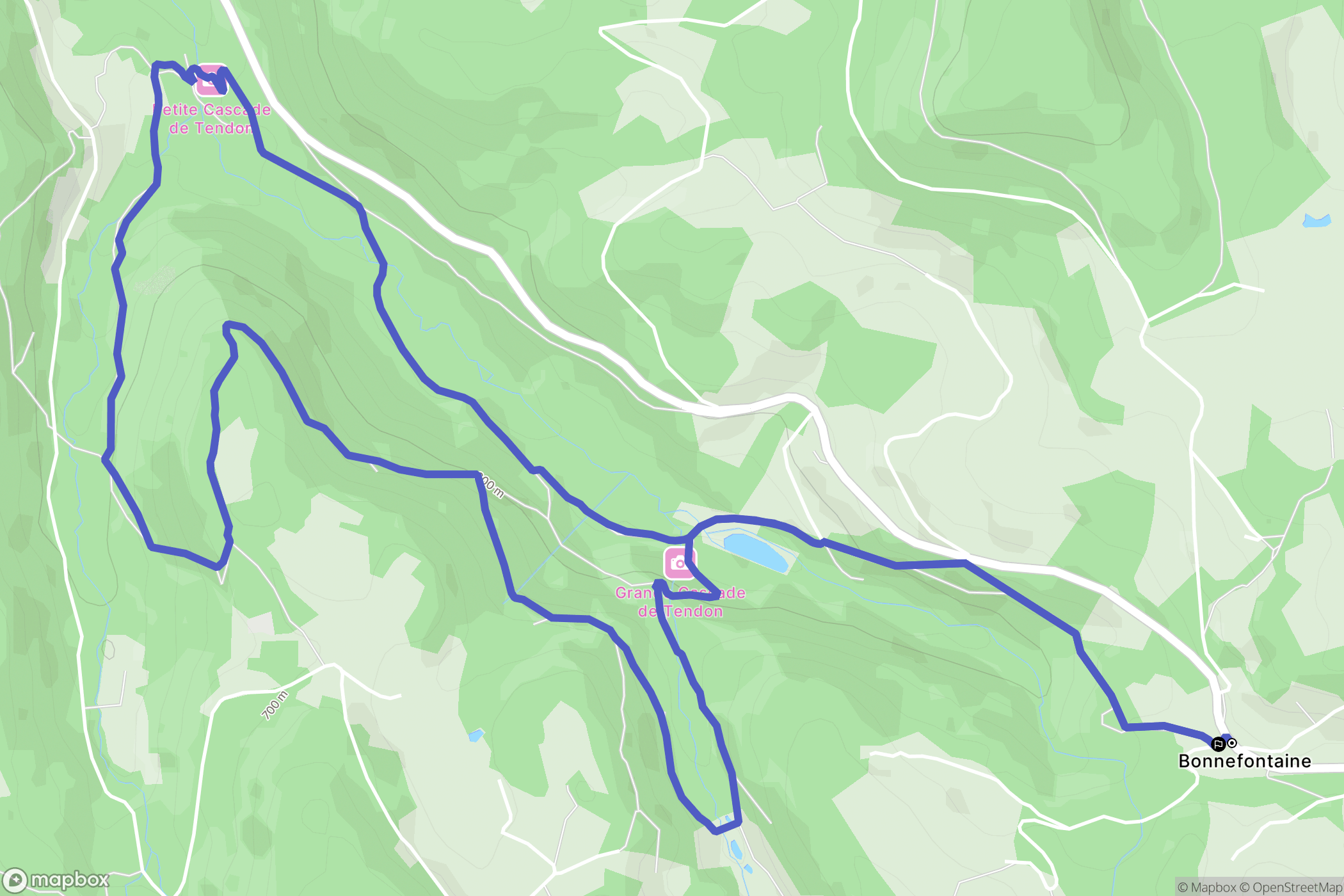 Le Tholy : carte du parcours de randonnée - France