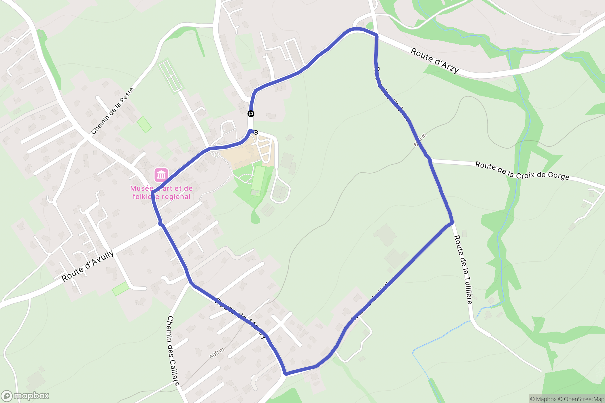 Fessy : carte du parcours de randonnée - France