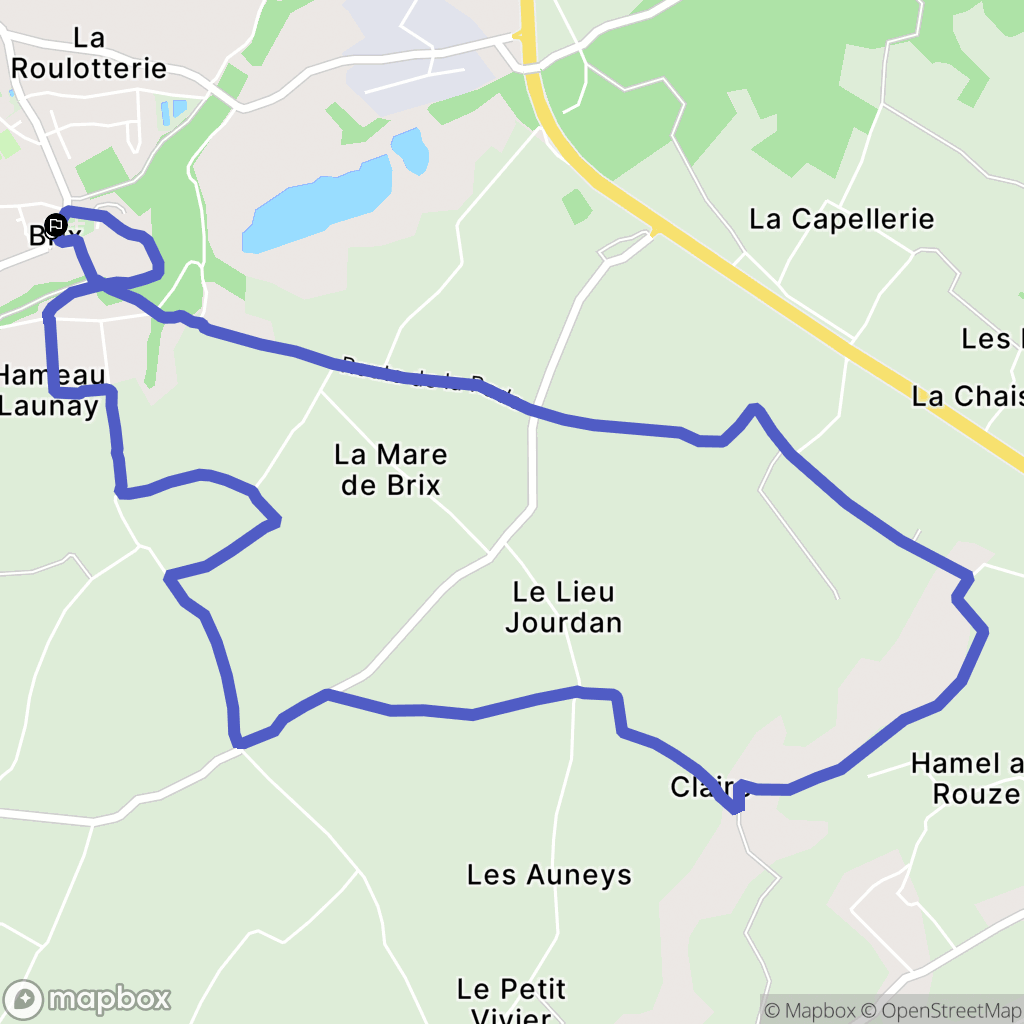 Brix : carte du parcours de randonnée - France