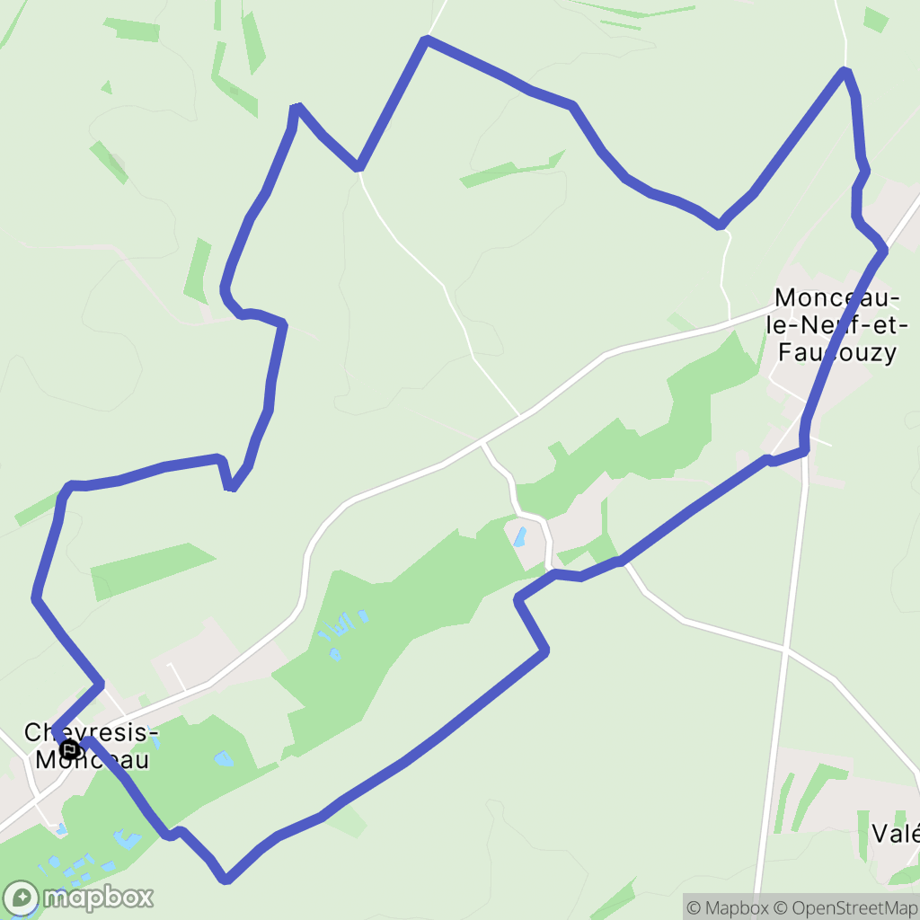 Chevresis-Monceau : carte du parcours de randonnée - France