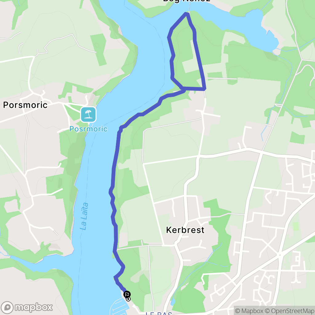Guidel : carte du parcours de randonnée - France