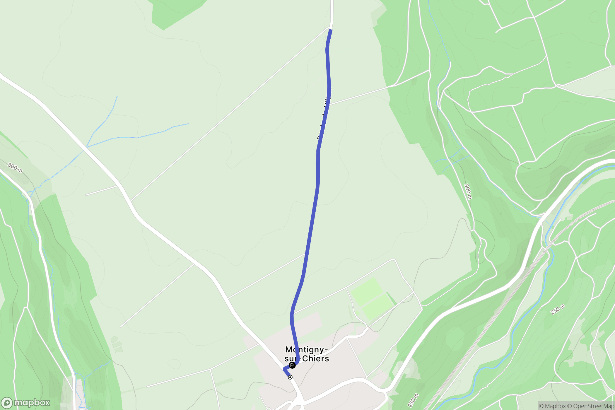 Montigny-sur-Chiers : carte du parcours de randonnée - France