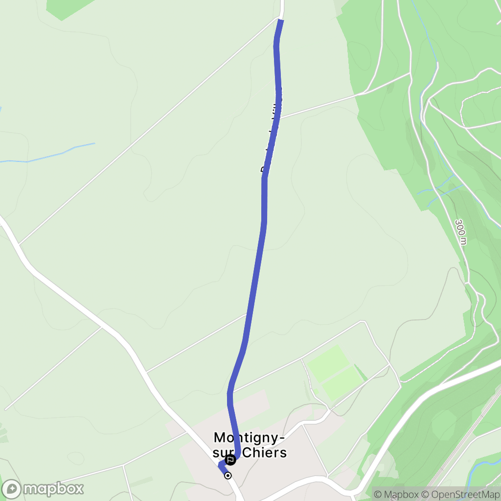 Montigny-sur-Chiers : carte du parcours de randonnée - France