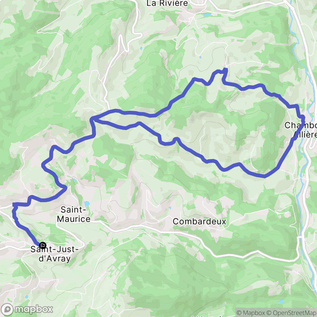 Saint-Just-d'Avray : carte du parcours de randonnée - France