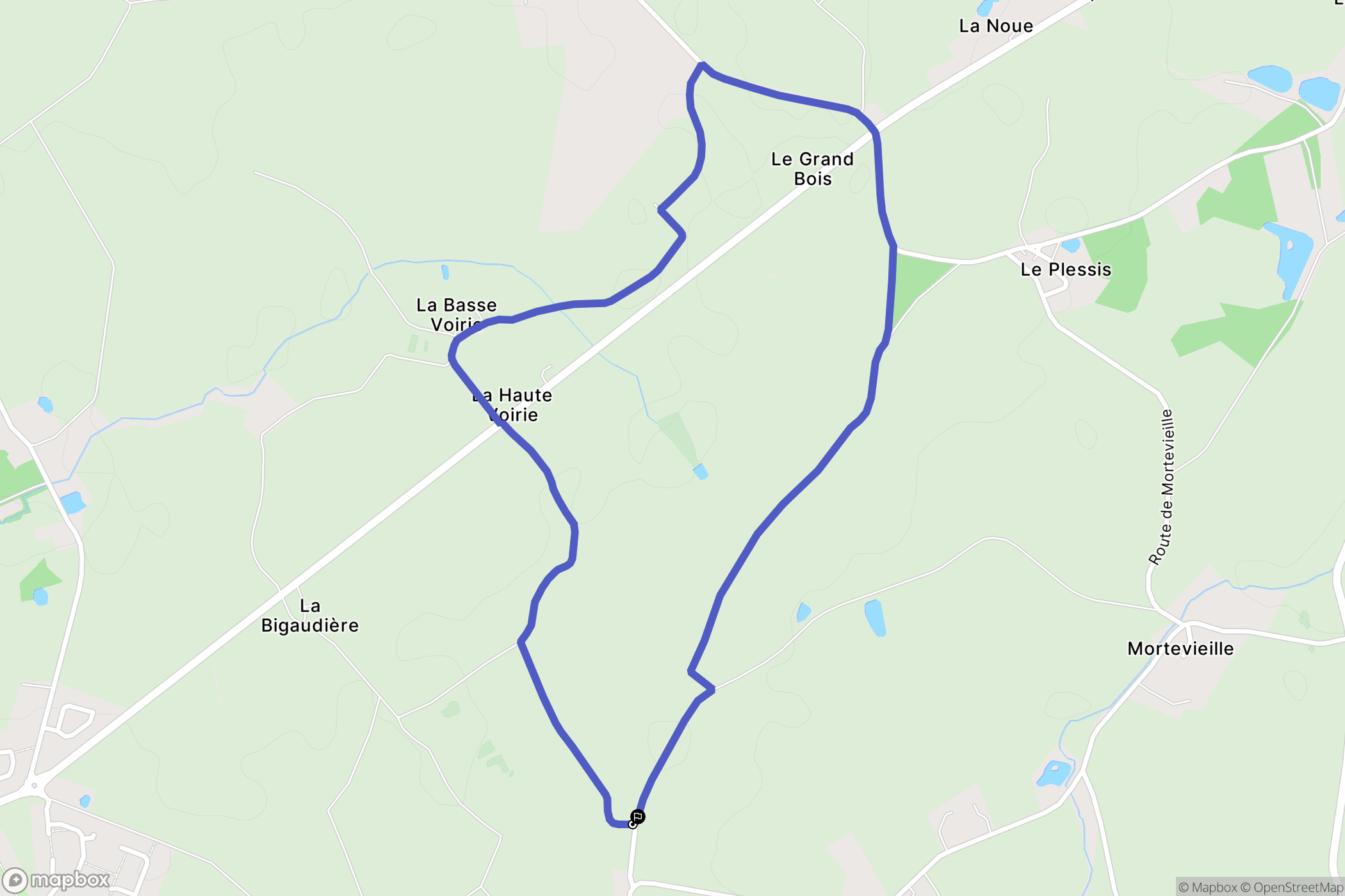 Aubigny-Les Clouzeaux : carte du parcours de randonnée - France
