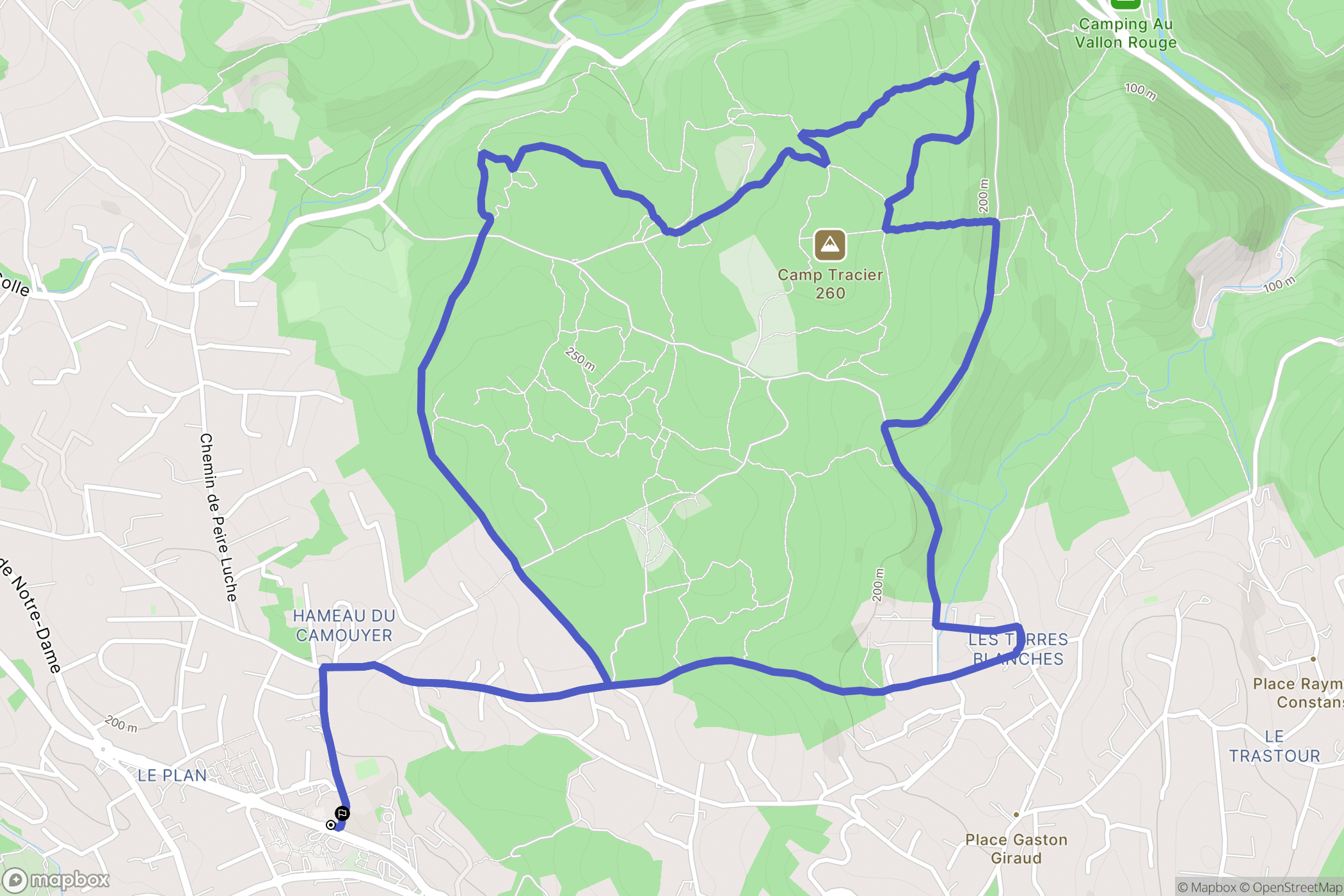 Roquefort-les-Pins : carte du parcours de randonnée - France