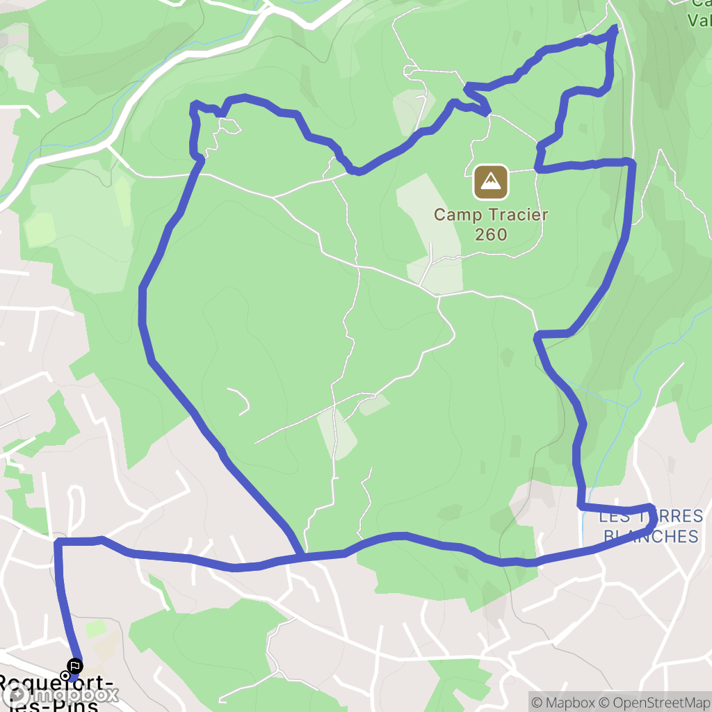 Roquefort-les-Pins : carte du parcours de randonnée - France