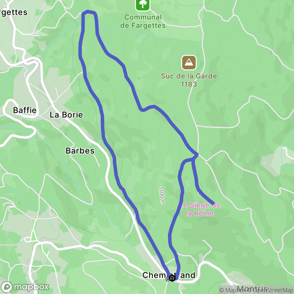 Saint-Just : carte du parcours de randonnée - France