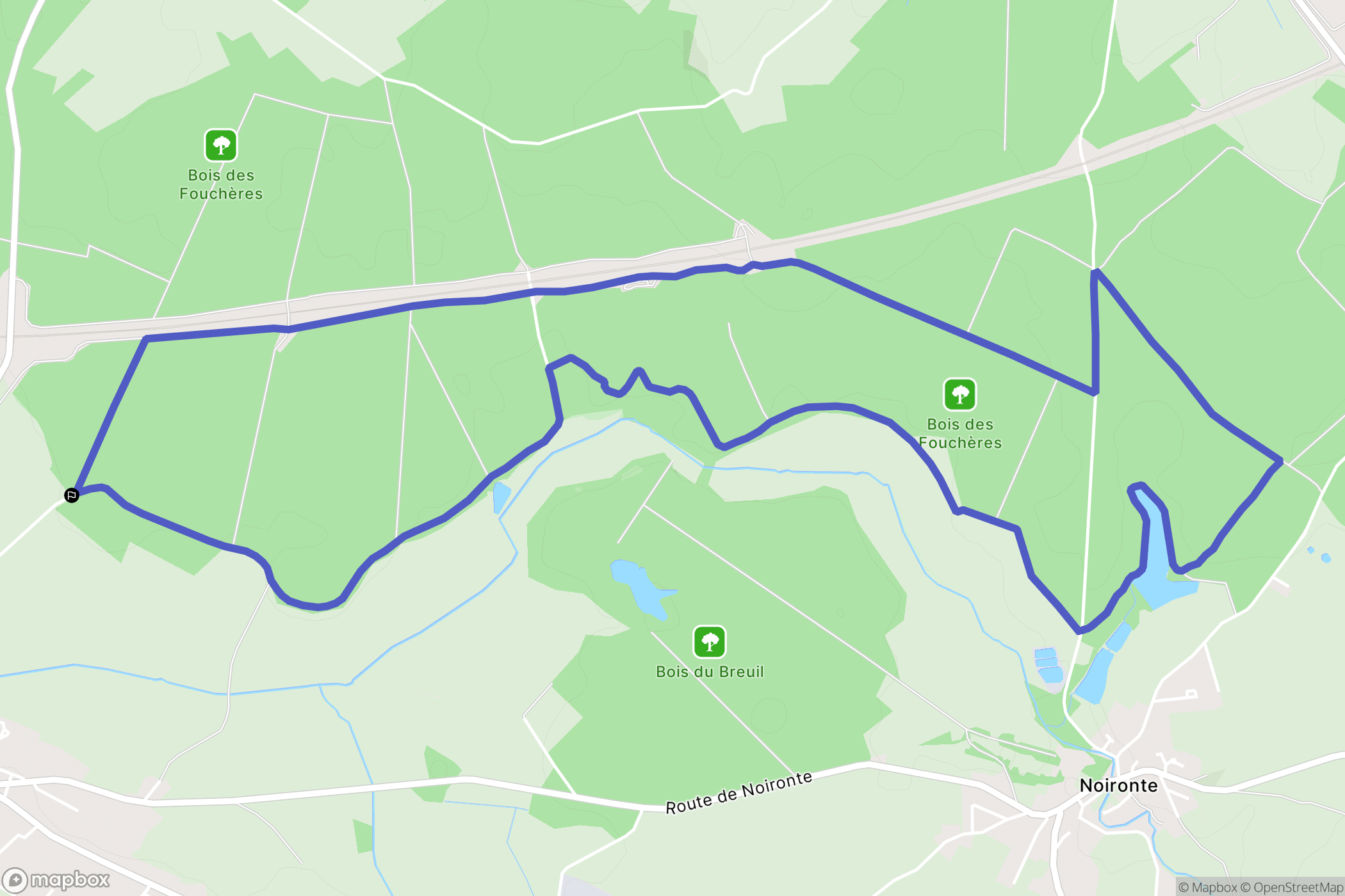 Recologne : carte du parcours de randonnée - France