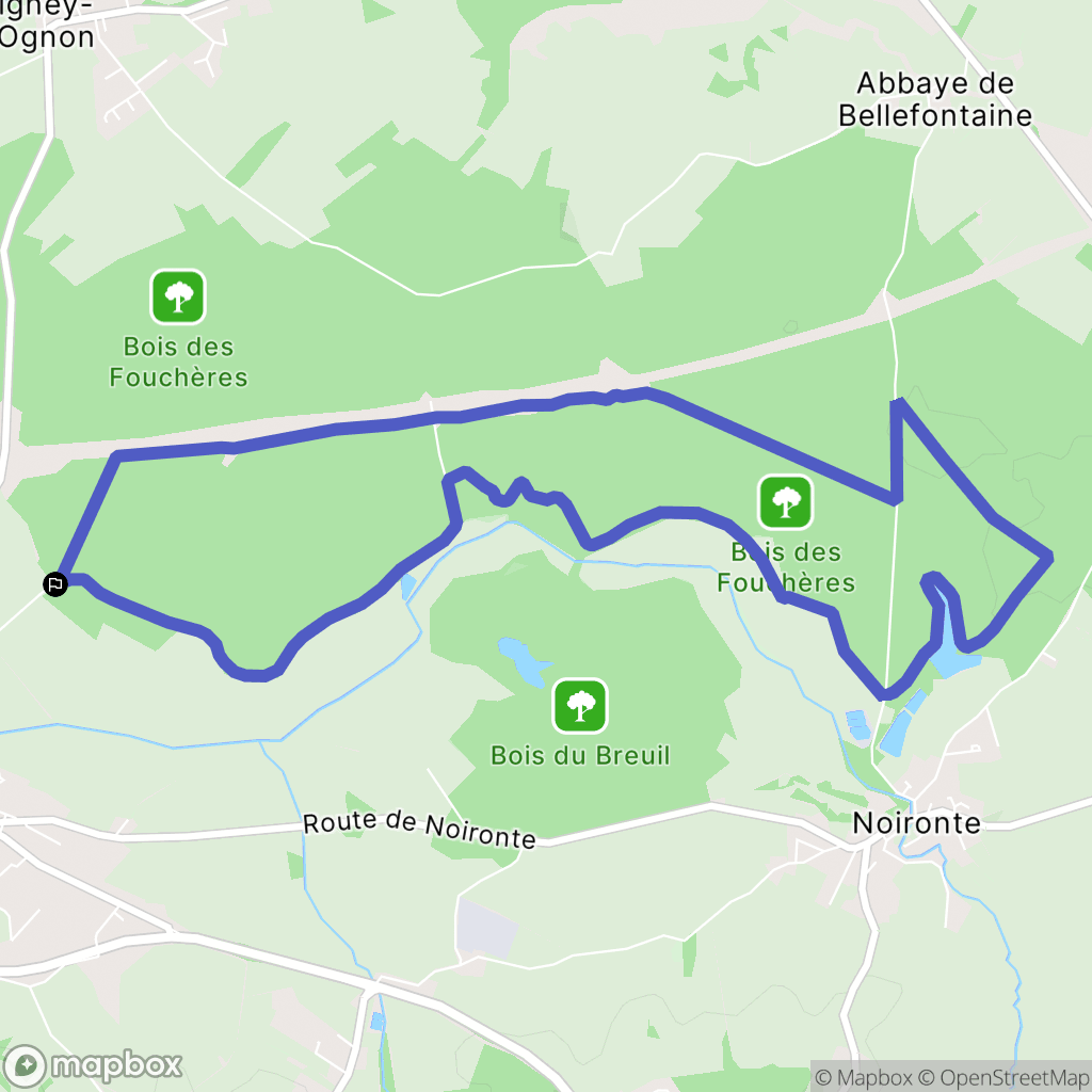 Recologne : carte du parcours de randonnée - France