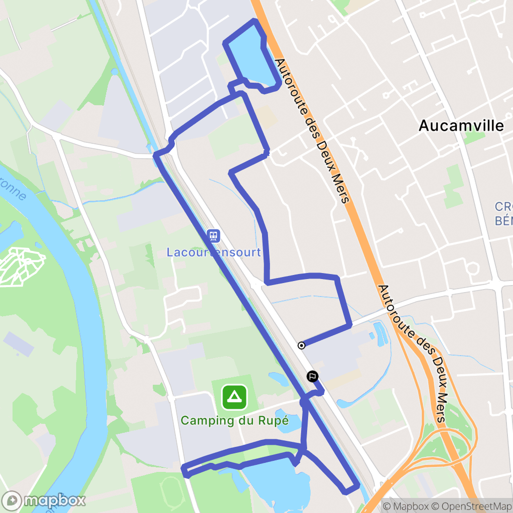 Toulouse : carte du parcours de randonnée - France