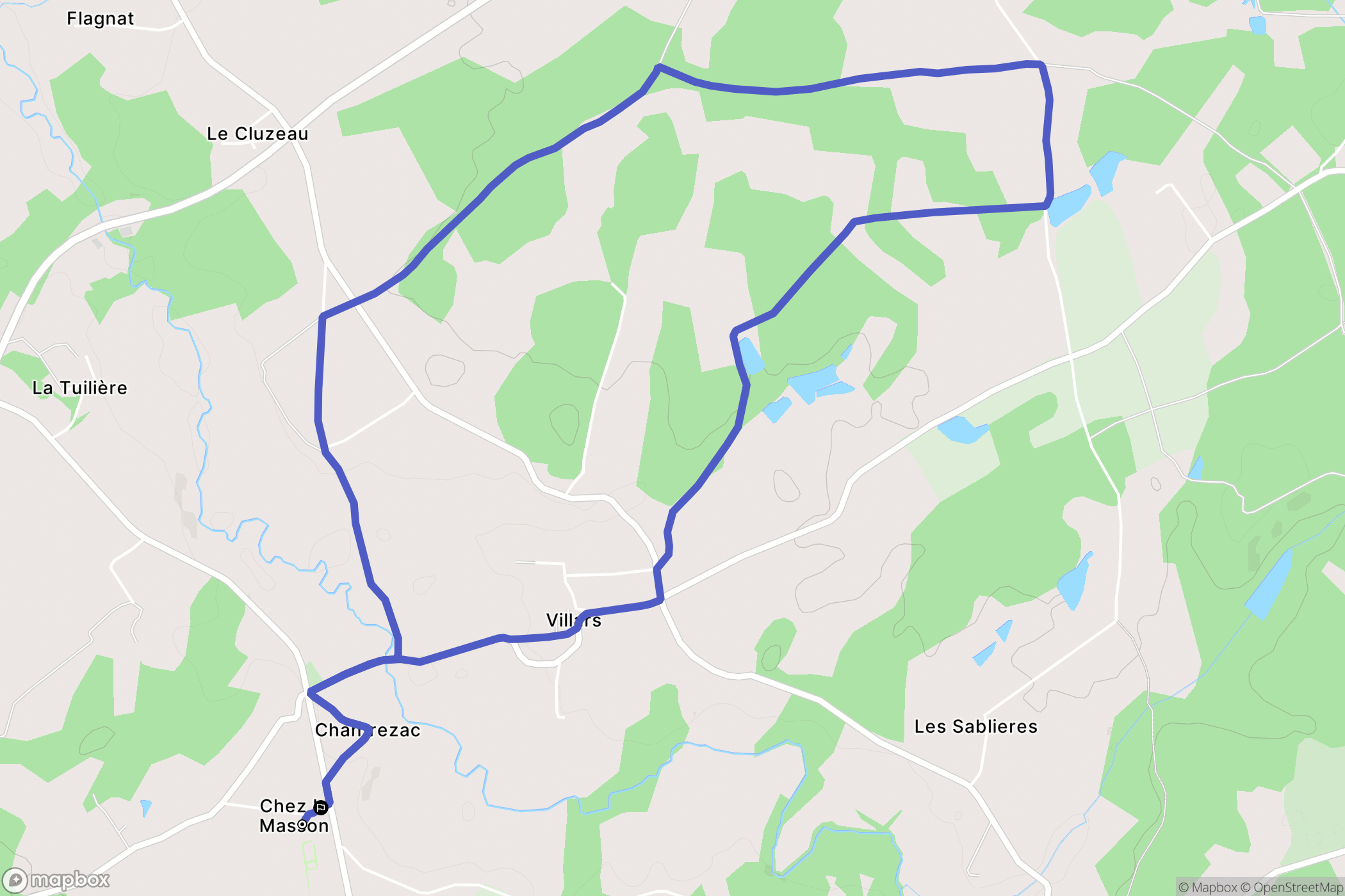 Roumazières-Loubert : carte du parcours de randonnée - France