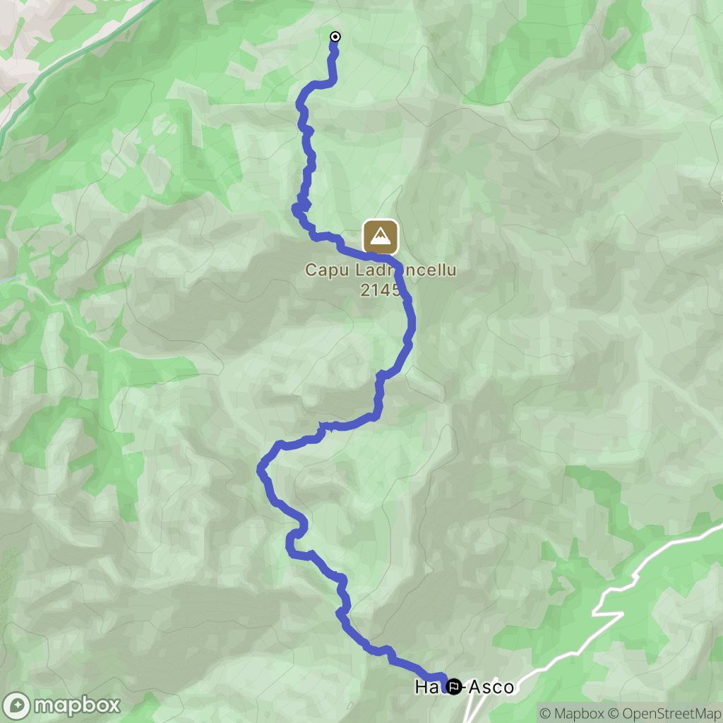 Calenzana : carte du parcours de randonnée - France